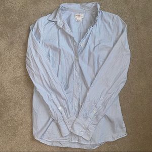 Jcrew blue striped button down shirt